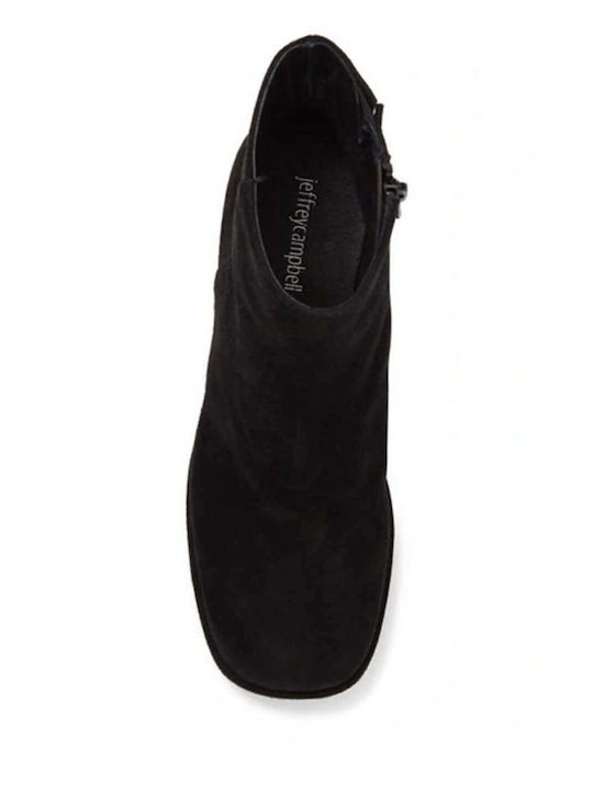 Humanity Black 00138 Suede Γυναικεία Μποτάκια Μαύρα