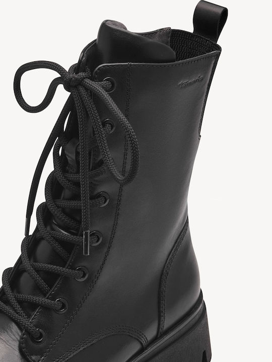 Leder Stiefeletten Damen Schwarz