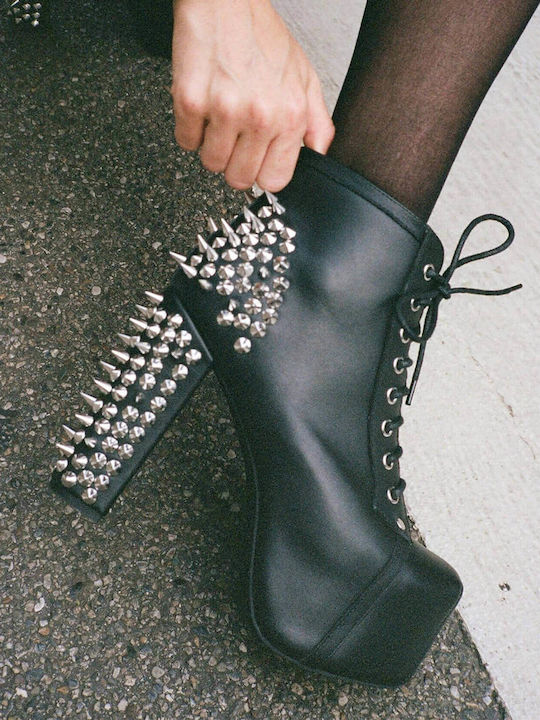 Lita Spike Black 00141 Γυναικεία Μποτάκια Μαύρα
