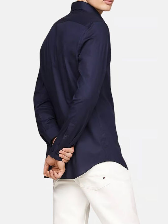 Long-sleeved Cotton Shirt Dark Navy