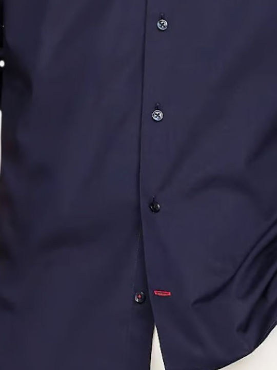 Long-sleeved Cotton Shirt Dark Navy