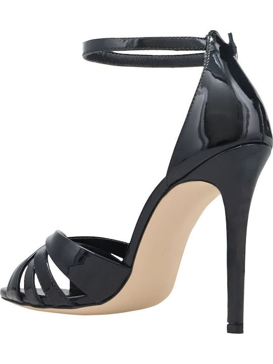 Sandalen aus Lackleder Schwarz