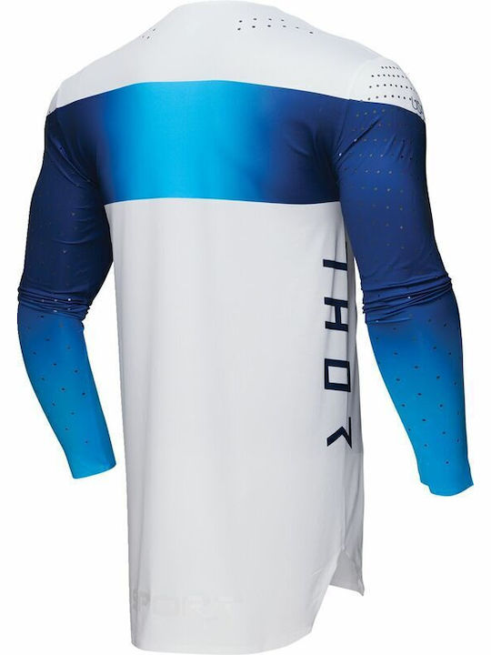 Thor Sportmode Ανδρική Μπλούζα Motocross Μακρυμάνικη White/Blue/Navy
