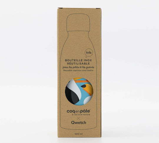 Qwetch Παιδικό Παγούρι Ανοξείδωτο 500ml (Διάφορα Σχέδια/Χρώματα)