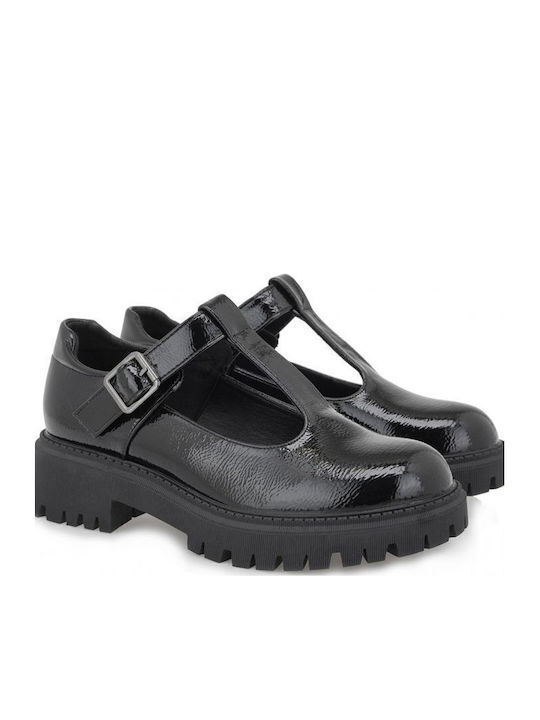 Λουστρίνι Γυναικεία Loafers σε Μαύρο Χρώμα