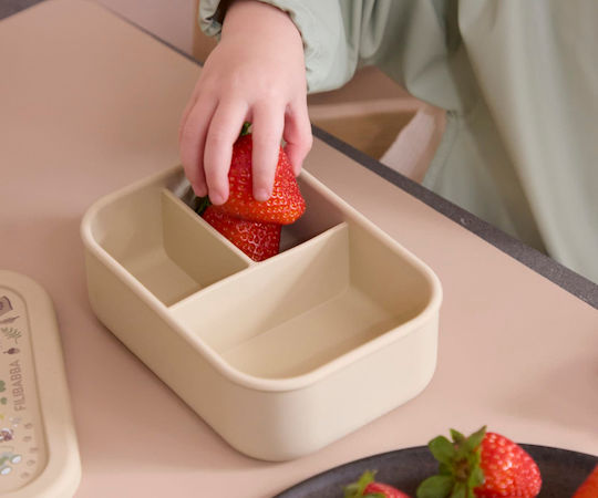 Filibabba Little Wonders Recipient pentru copii din silicon 0.7lt Bej