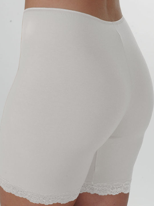 Damen Boxer mit Spitze White