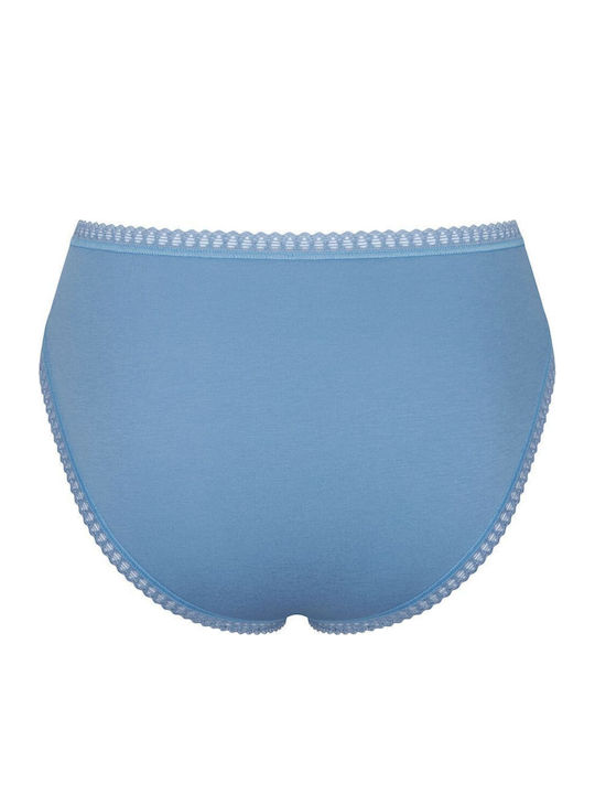 Βαμβακερά High Waist Women's Slip 3Pack with Lace Olive