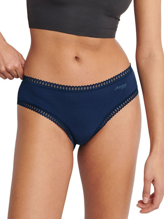 H Hipster Βαμβακερά Women's Boxer 3Pack with Lace Blue