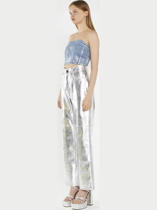 Women's Silver Jean Pants