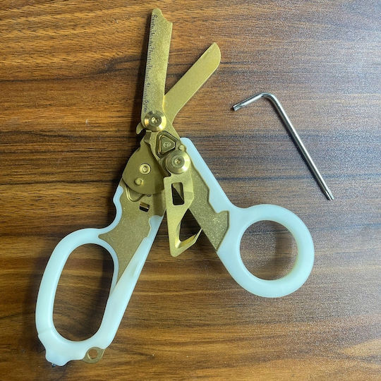 Tactical Medical Rescue Scissors Glow-in--dark 6-in-1 Gold