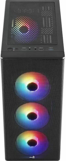 Aerocool Designer-G-BK-v1 Gaming Midi Tower Computer Case with Side Window Black