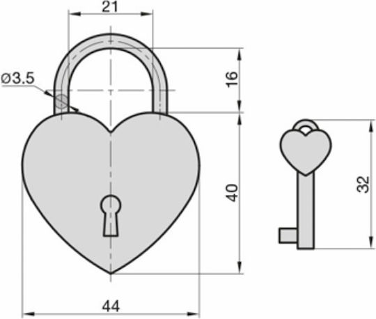 Basi Love Heart Lock Pink