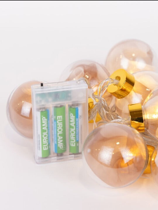 Eurolamp Illuminated Christmas Fabric Figure Ball Rose Gold Length 6cm 3pcs