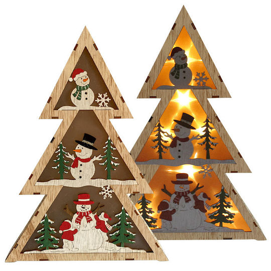 Christmas Decorative Illuminated Wood Tree 29.5cm