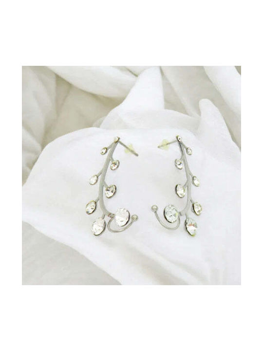 Bizou-Shop Earrings Ear Climbers made of Steel with Stones