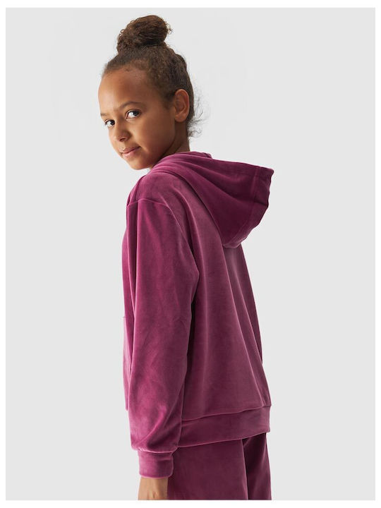 4F Kids Sweatshirt with Hood and Pockets Pink