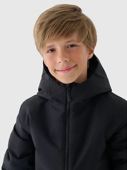Kinder Sportjacke mit Kapuze Schwarz