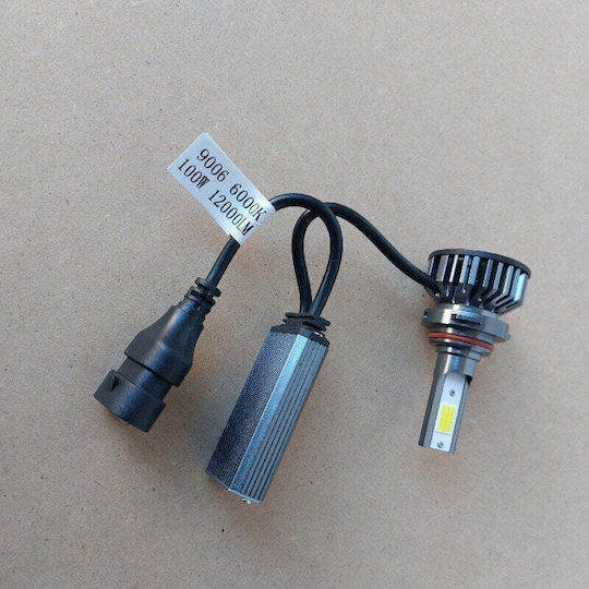 Set de 2 becuri LED HB4 9006 100W COB 12000lm 6000K Lumină Alb Rece