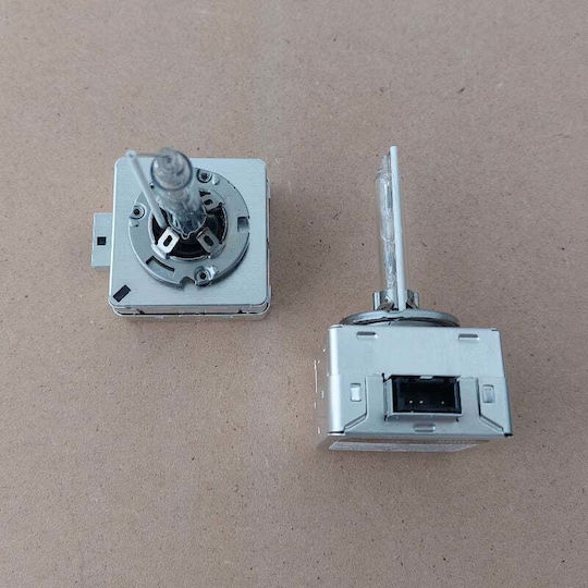 Set de 2 becuri xenon D3s 35w lumină albă rece 6000k 3200lm flanșă metalică