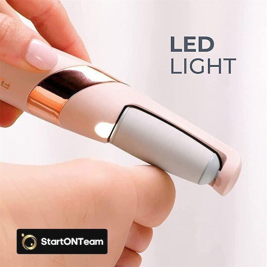 Professioneller batteriebetriebener elektrischer Batteriereiniger für rissige Lederabsätze, 4 Köpfe, LED-Lampe, 2 Geschwindigkeiten, Weiß