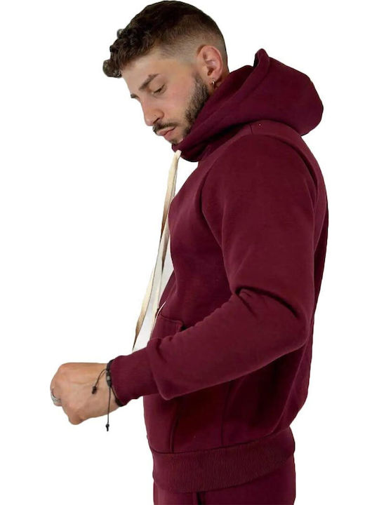 Sweatshirts Für Herren Mit Burgundischer Kapuze