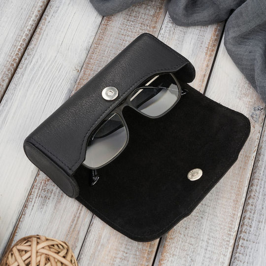 Toc pentru ochelari din piele verde Etui pentru creioane Paolo Peruzzi T-83-bl