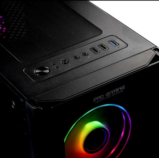 ProGaming Pro Gaming Blaze Midi Tower Computer Case with Side Window and ARGB Lighting Black