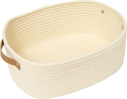 5Five Fabric White Storage Basket 32x25x12cm 3 Pieces