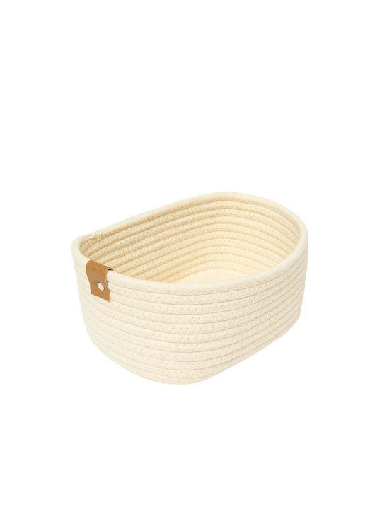 5Five Fabric White Storage Basket 32x25x12cm 3 Pieces