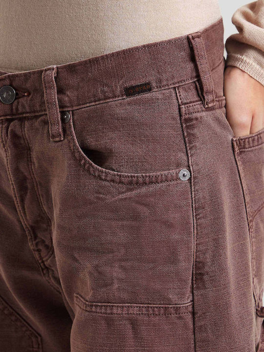 Γυναικείο Jean Παντελόνι σε Loose Εφαρμογή Light Bordeaux