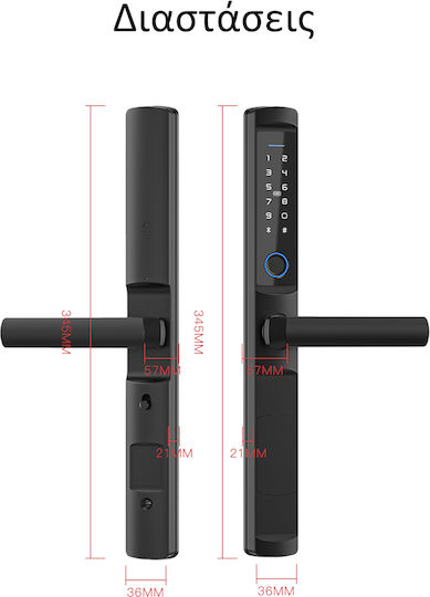 MOES Lacăt Electronic în culoare Negru cu Conectivitate Wi-Fi WDL-F2-3585-BK