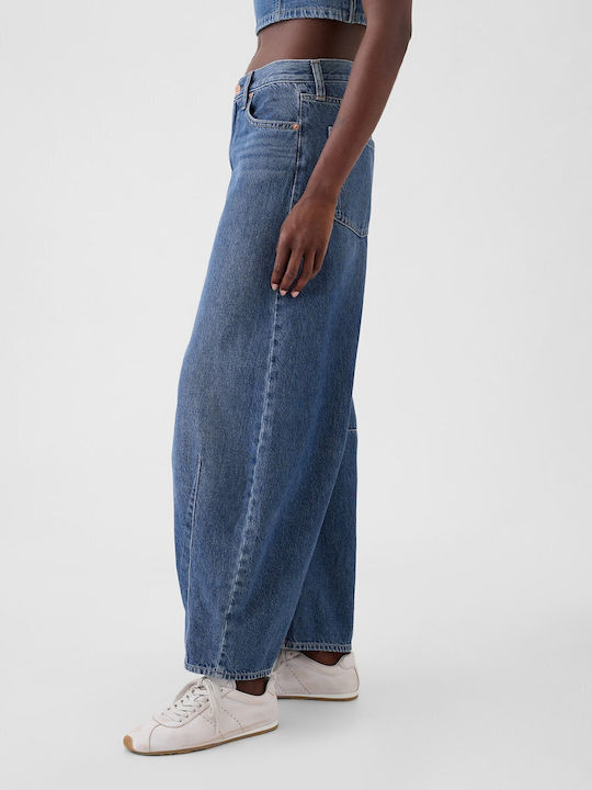 Hoch tailliert Damenjeans Dark Blue Indigo