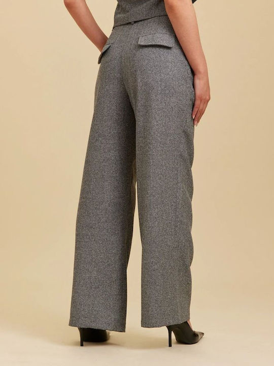 Rut & Circle Femei Tesatura Pantaloni Carou Grey