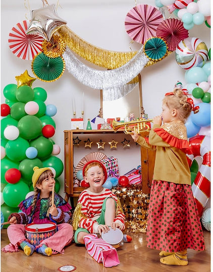 PartyDeco Christmas Decorative Rosettes Hanging Ornament for Party 3 Pieces 43cm