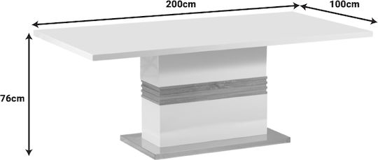 Zoekrin Tisch Speisesaal Holz White 200x100x76cm