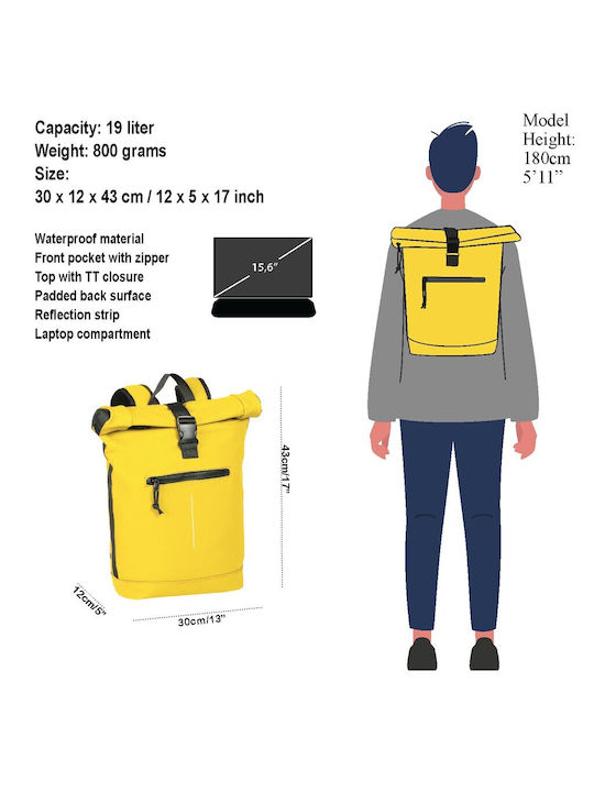 New Rebels Waterproof Backpack Backpack for 15" Laptop Yellow 51.113507