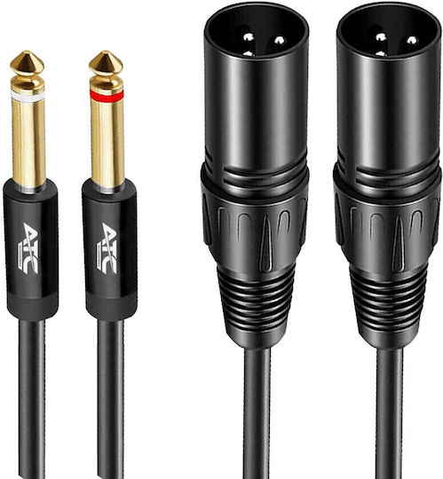 ATC Cable 2 x XLR Male - 2 x 6.3mm Male Gold 2m 02.008.0138