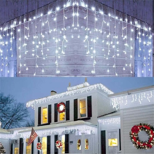 Instalație de Lumină Solară Alb Cald-rece Multicolor 320 Leds Telecomandă 12m