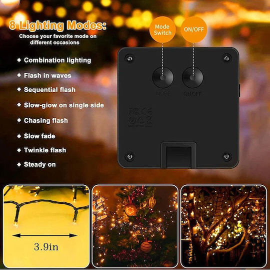 Instalare Lumină Solară 100 300 450 600 LED-uri IP65 Alb Cald Rece Multicolor Lumină 10 30 45 60m