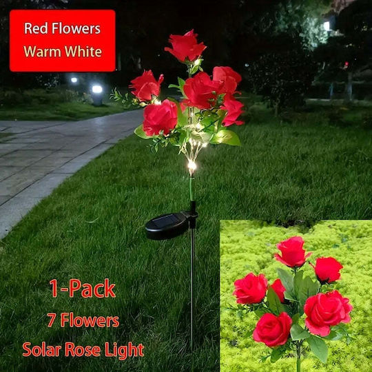Σετ 2 X 74cm 7 Led Ηλιακά Φώτα Τριαντάφυλλων Αισθητήρας Φωτός 800mah Ip65 Πολύχρωμο