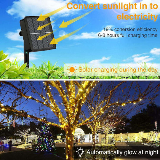 Instalație de Lumină Solară 100 300 450 600 Leduri Ip65 Alb Cald Rece Multicolor Lumină 10 30 45 60m