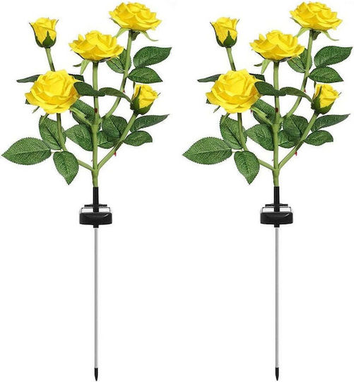 Σετ 2 X 74cm 7 Led Ηλιακά Φώτα Τριαντάφυλλων Αισθητήρας Φωτός 800mah Ip65 Πολύχρωμο