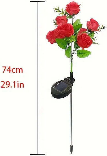 Σετ 2 X 74cm 7 Led Ηλιακά Φώτα Τριαντάφυλλων Αισθητήρας Φωτός 800mah Ip65 Πολύχρωμο