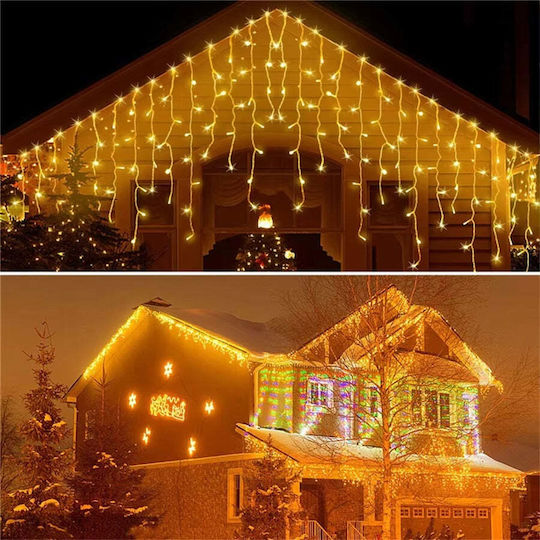 Instalare Lumină Solară Alb Cald-rece Multicolor 320 Leds Telecomandă 12m