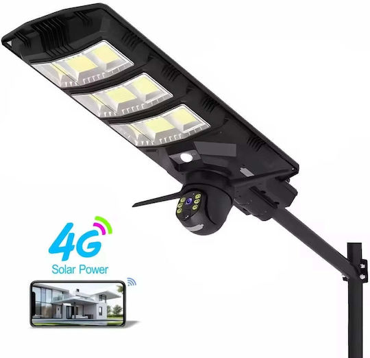 Lumină stradală solară de 300W cu cameră de supraveghere încorporată telecomandă neagră
