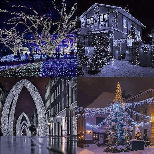 Instalație de Lumină Solară 100 300 450 600 Leduri Ip65 Alb Cald Rece Multicolor Lumină 10 30 45 60m