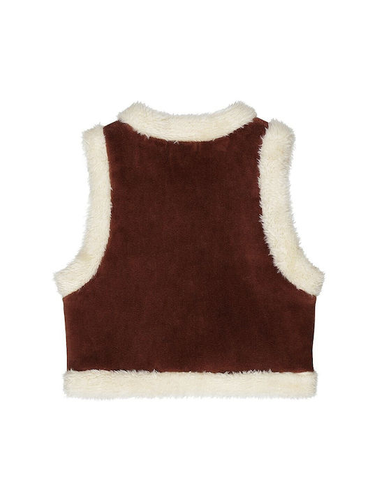 Dirkje Kids Vest Off White, Brown