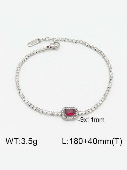 Bizou-Shop Women's Riviera Bracelet Made of Stainless Steel with Zircon 22cm