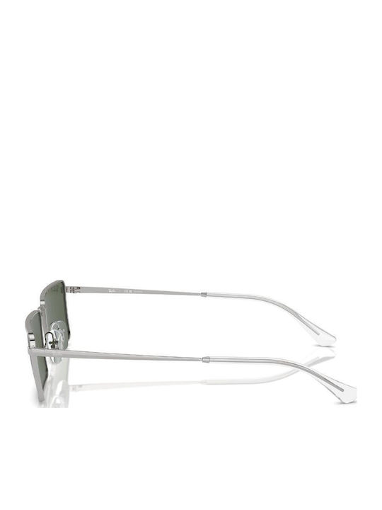 Ray Ban Unisex Ochelari de soare cu Argintiu Cadru și Verde Polarized Oglindă Lentilă RB3741 003/9A